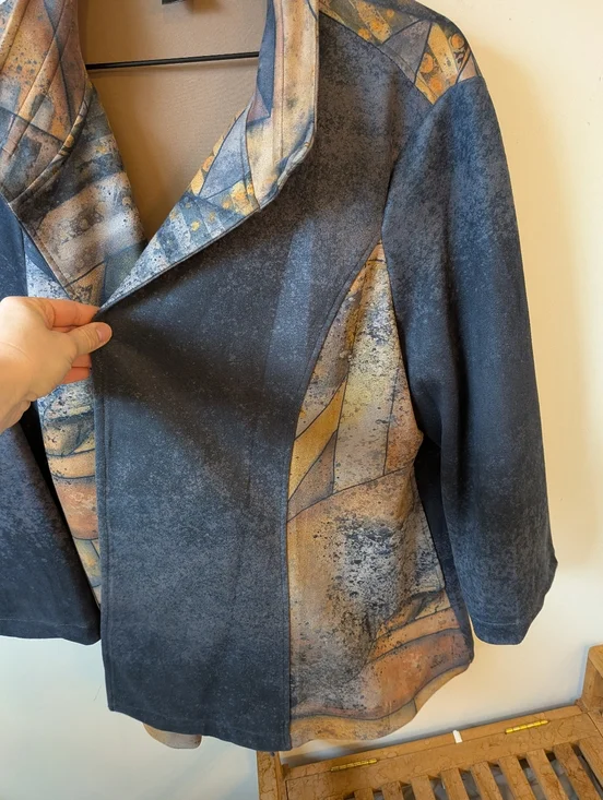 Ali Miles Women's Artsy Art to Wear Open Front Jacket Modern Size 2X - Picture 4 of 8